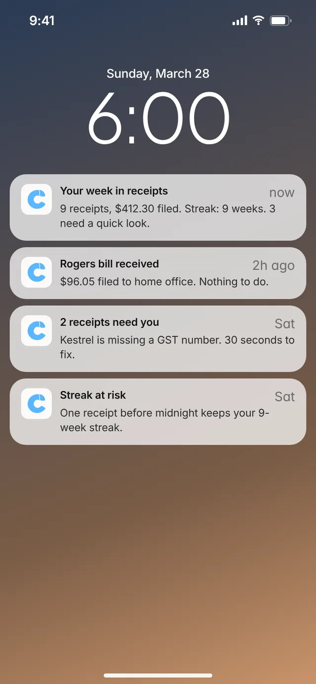 Claimwise app screen: push lock 1